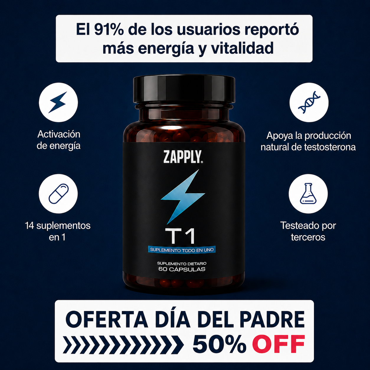 Zapply T1 (Carga de testosterona)